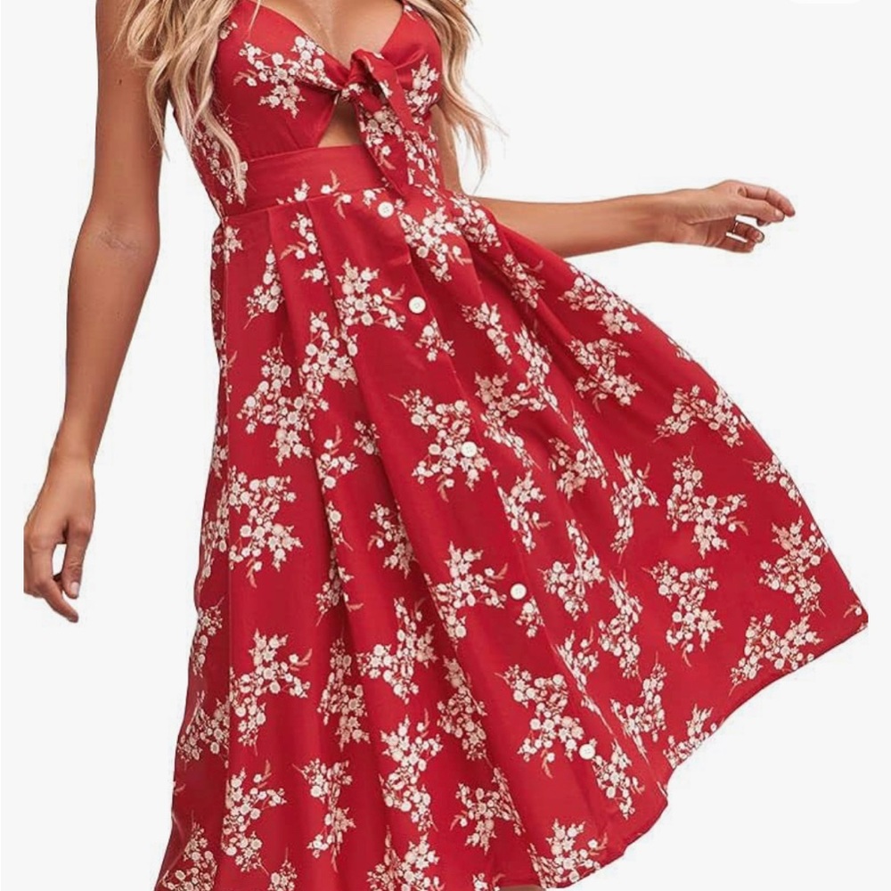 Red Floral Sundress